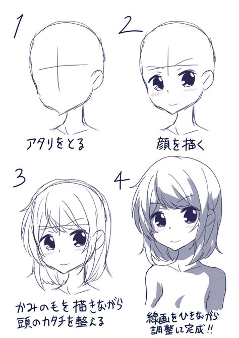 女の子 顔 書き方|女の子 絵 面編.